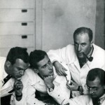 Miembros de BBPR en 1934. Empezando por la izquierda: Enrico Peressutti, Ludovico Belgiojoso, Ernesto Nathan Rogers y Gian Luigi Banfi